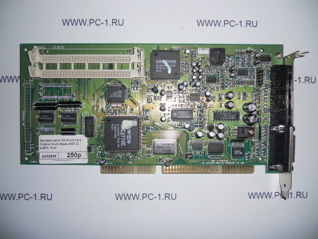 Звуковая карта ISA Sound Card Creative Sound Blaste AWE 32 st3670 16 bit / AWE CT8903-DAQ 643D Новая
