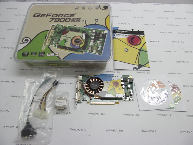 Видеокарта PCI-E Foxconn GeForce 7900 GS OC /256Mb /DDR3 /256bit /Dual-DVI /TV-Out /Питание 6pin /RTL /НОВАЯ