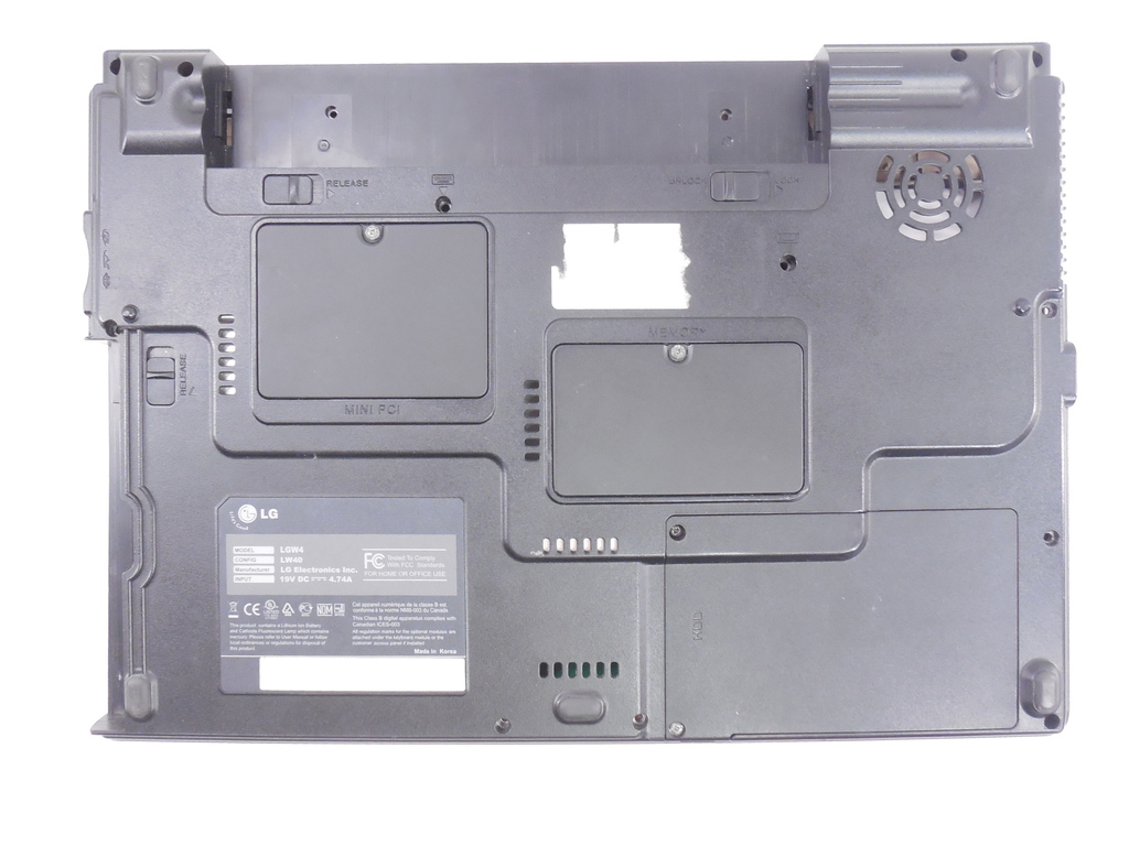 Нижняя часть корпуса от ноутбука LG LGW4 LW40 - Pic n 264037