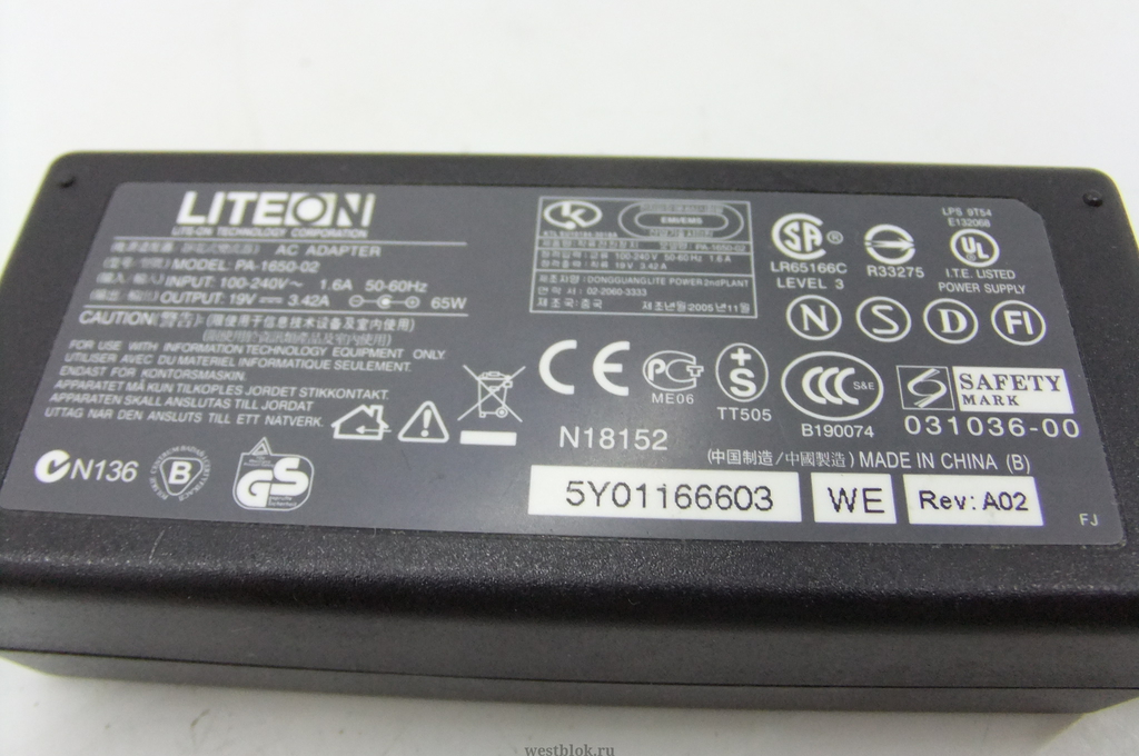 ЗУ для ноутбука AC Adapter Liteon PA-1650-02, Acer - Pic n 108047