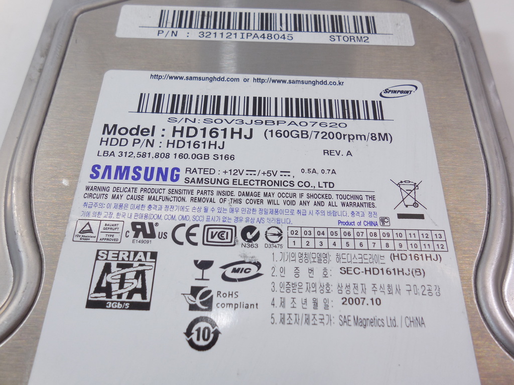 Жесткий диск HDD SATA 160Gb Samsung HD161HJ - Pic n 276380
