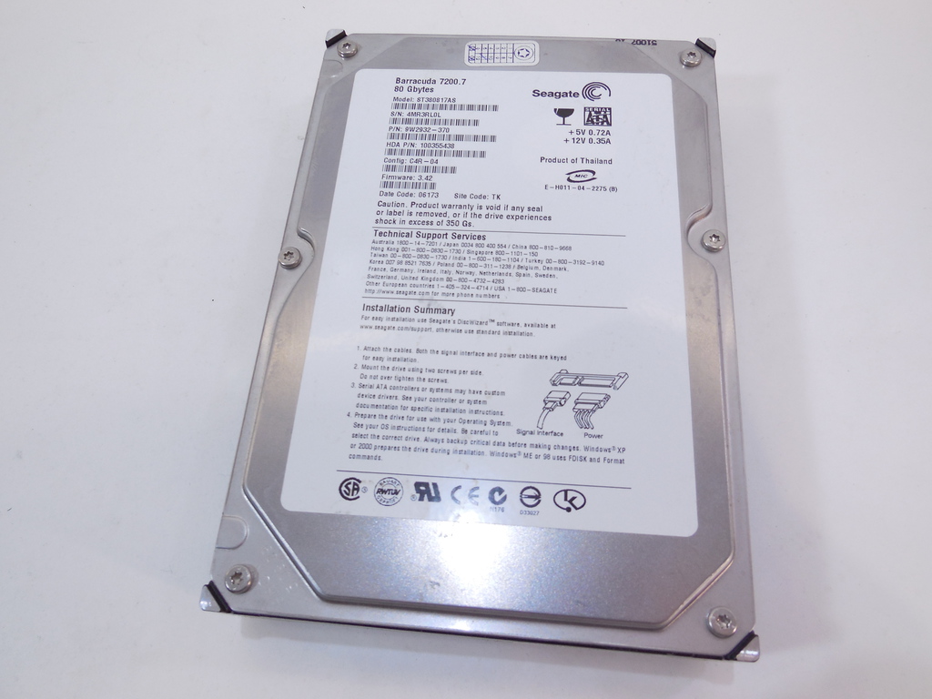 Жесткий диск HDD SATA 80Gb SeaGate Barracuda - Pic n 283856