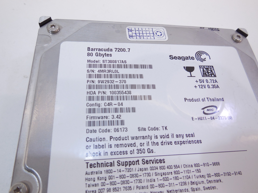 Жесткий диск HDD SATA 80Gb SeaGate Barracuda - Pic n 283856