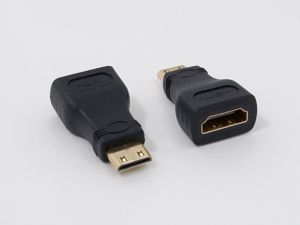 Переходник мини HDMI (F) на miniHDMI (M), с выходом mini HDMI для ПК, ноутбуков, видеокамер, комплект 2 штуки. - Pic n 37645