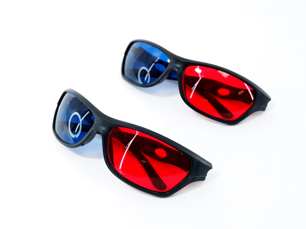 3D стерео очки анаглифные пластиковые для двоих, в подарочной коробке 15х10х5см, комплект очки 2 шт. - Pic n 307589