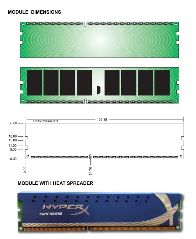 Парные Модули памяти DDR3 8Gb KIT (2x8Gb) Kingston HyperG enesis KHX1600C9D3K2/8GX 1600 CL9 240-Pin DIMM Kit - Pic n 310093