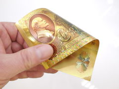 Золотое клише купюры 100 рублей СССР