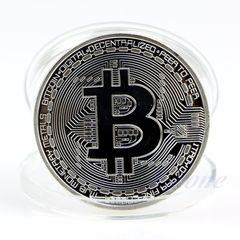 Bitcoin монета серебренная. Отличный подарок!