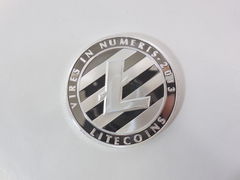 Сувенирная крипто монета LiteCoin серебренная
