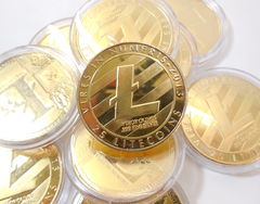 Сувенирная крипто монета LiteCoin Золотая
