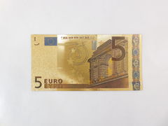 Сувенирное золотое клише банкноты 5 Евро