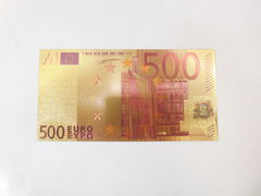 Сувенирное золотое клише банкноты 500 Евро