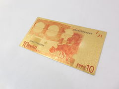 Сувенирное золотое клише банкноты 10 Евро - Pic n 273969