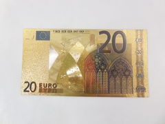Сувенирное золотое клише банкноты 20 Евро
