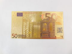 Сувенирное золотое клише банкноты 50 Евро
