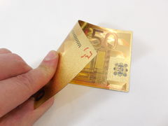 Сувенирное золотое клише банкноты 50 Евро - Pic n 273971