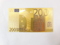 Сувенирное золотое клише банкноты 200 Евро