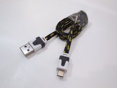 Кабель USB Am на микро в тканевый оплётке — 1 метр