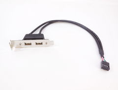 Планка USB 2.0 Bracket low profile низкопрофильная 2 USB на 9Pin Female с материнской платы на заднюю стенку корпуса ПК