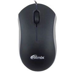 Мышь оптическая проводная Ritmix ROM-111 USB Grey 800 dpi, Для правой и левой руки, 3 кнопки, колесо скролл, кабель 1,2м