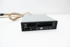 Картридер 3.5" черный + USB + Audio 