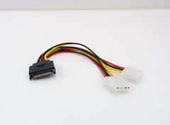 Переходник питания c SATA на 2xMolex длинна 20cm/ Адаптер Удлинитель SATA (M) — 2xMolex (F) для подключения в 6 контактный разъем питания