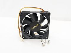 Вентилятор Exegate Mirage 80x80x25mm 3-pin подшипник гидродинамический, 12В, 2200 об/мин, провод 40см. Винты саморезы для крепления кулера в ПК компле
