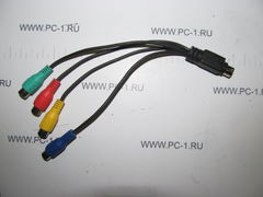Кабель вывода для видеокарт 7pin to  4x RCA (Cinch) Adapter i