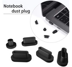 Заглушки от пыли разъёмов для Macbook 12-13 Black