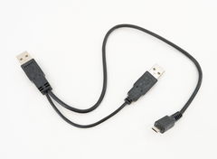 Кабель USB Y Сплитер microUSB на 2х Male USB  - Pic n 105568
