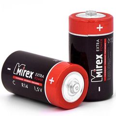 Батарейка С солевая Mirex R14 в блистере 2шт.