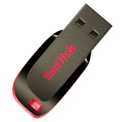 Флешка USB Sandisk Cruzer Blade 32ГБ, USB2.0, черный и красный 