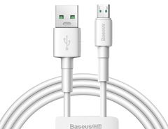Кабель Baseus USB — Micro USB, 4A, 0,5 м, белый