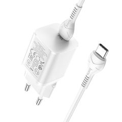 Сетевое зарядное устройство Hoco N19 Rigorous + кабель USB Type-C, 25 Вт, белый
