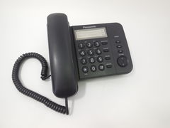 Телефон Panasonic KX-TS2352 черный стационарный проводной телефон под аналоговую линию, пульсовый и тоновый набор