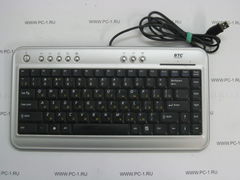 Клавиатура мультимедийная BTC 6100C Slim Silver-Black /USB /86 клавиш /9 Доп. Клавиш
