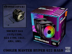 Башенный Кулер для процессора ПК Cooler Master Hyper 622 Halo RR-D6BB-20PA-R1 4-pin 27дБа Socket LGA 115x/1200, LGA 1700, 1851, AM4, AM5, с подсветкой