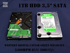Внутренний Жесткий диск ПК 1Tb HDD 3,5" SATA Western Digital Caviar Green WD10EAVS 5400rpm буфер 8Мб 300 Мб/с