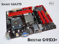 Материнская плата Socket LGA775 Biostar G41D3+ Ver. 6.0 ntel G41 2DDR3 1 слот 16x PCI-E D-Sub LAN MicroATX