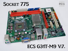 Материнская плата socket 775 ECS G31T-M9 V:7.0 PCI, PCI-E x16, PCI-E x1, 2xDDR2, 2xSATA, IDE, Sound, VGA, 4xUSB, LAN, mATX, заглушка