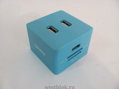 USB-хаб + Card Reader COMBO голубой