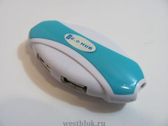 USB-хаб HB-6026HF овальный мяч Бело-Синий