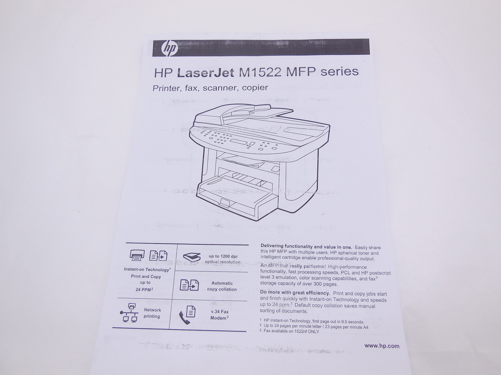 МФУ HP LaserJet M1522nf Недостатки: Грязная печать (полосы) 163.928 стр. - Pic n 309602